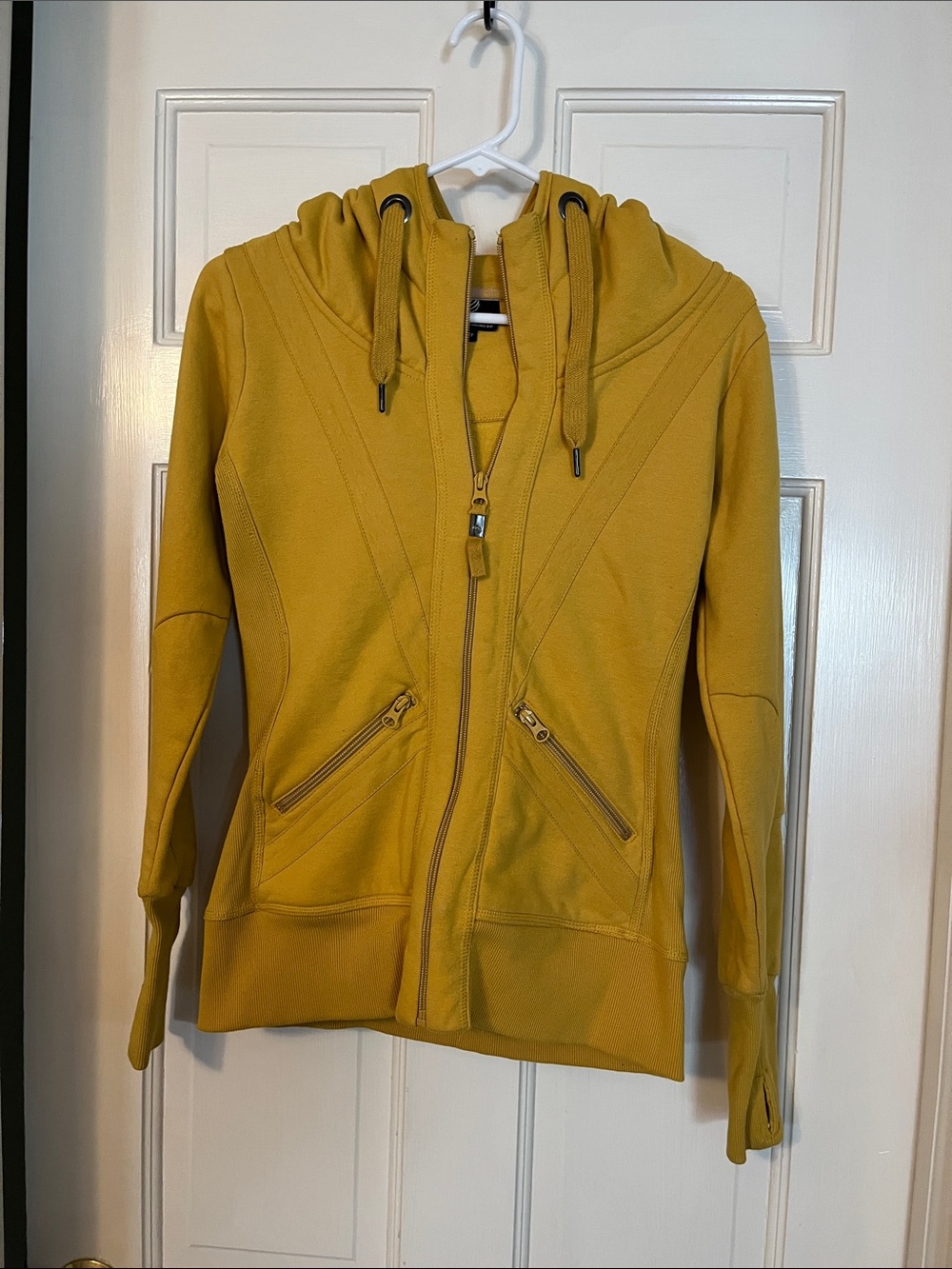 MPG Women's Mustard Hooded Zip-Up Jacket
